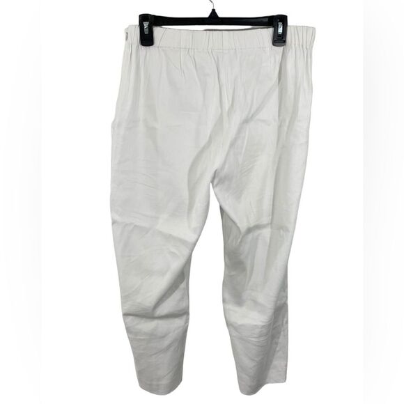 J. Jill White Linen Stretch Crops Pants‎ Size MEDIUM PETITE MP - Picture 2 of 7